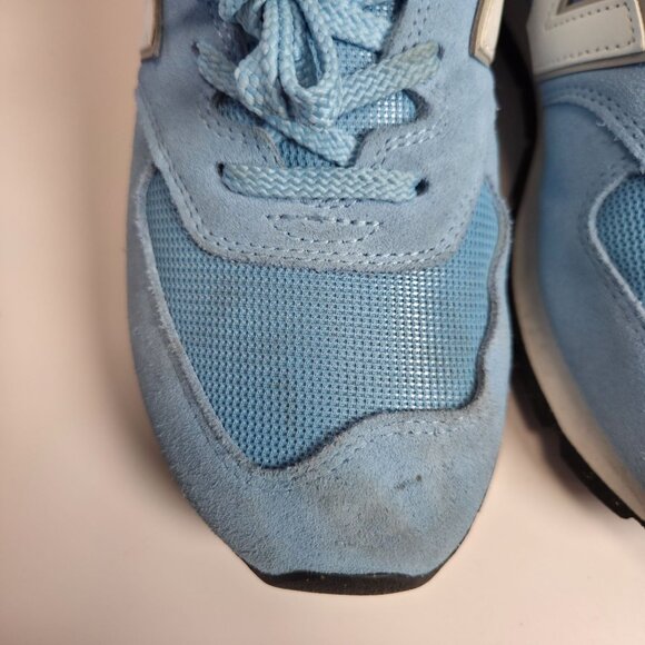 New Balance 574 Men\'s Light Blue Classic Athletic Shoes Size 12 Suede Mesh main image 8